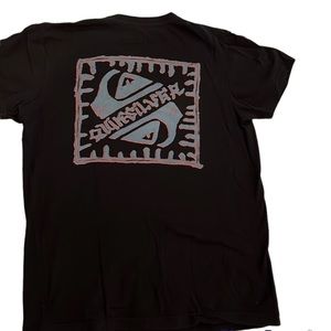 Quicksilver, Men’s size S Black/blue wave, T-shirt. 100% cotton